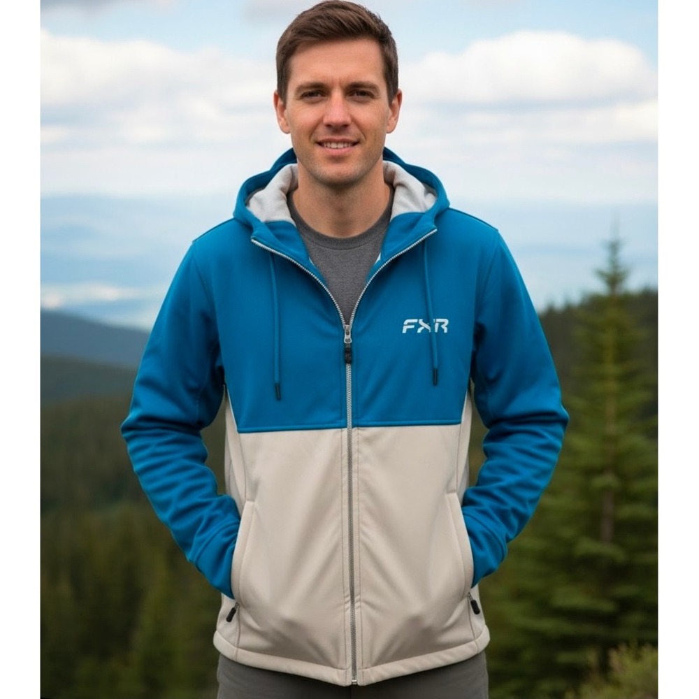 FXR‎ Hydrogen Softshell Snowmobile Jacket Men's Small Colorblock Full Zip Hooded